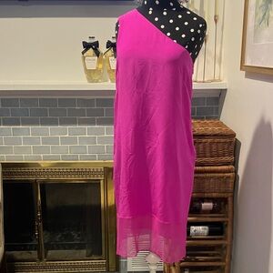 Tibi Fuchsia One-Shoulder Dress